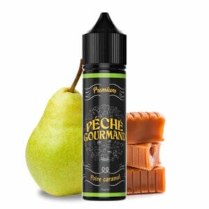 E-Liquide poire-caramel-50ml péché gourmand chez Atelier Vapote